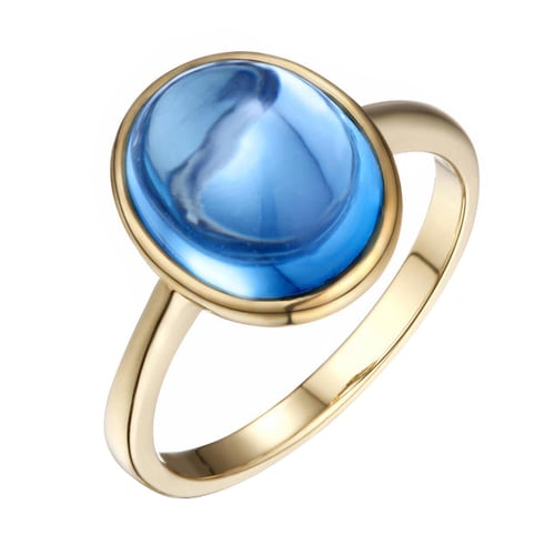 Blauer Topas im goldenen Ring Jariet
