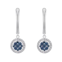 Glänzende Goldohrhänger mit blauen Diamanten Manoeta