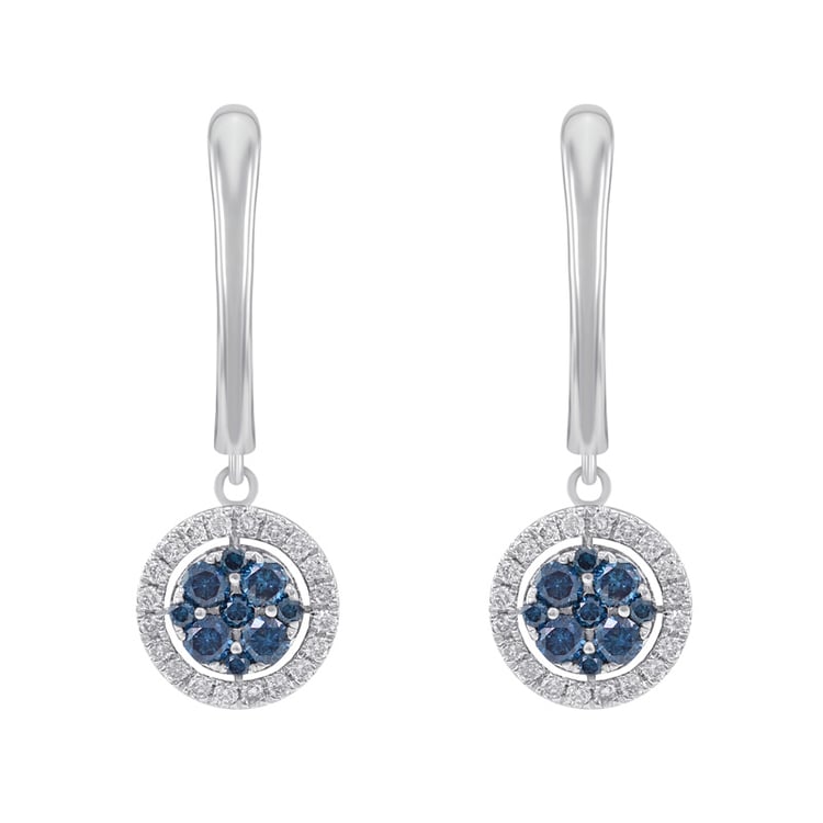 Glänzende Goldohrhänger mit blauen Diamanten Manoeta