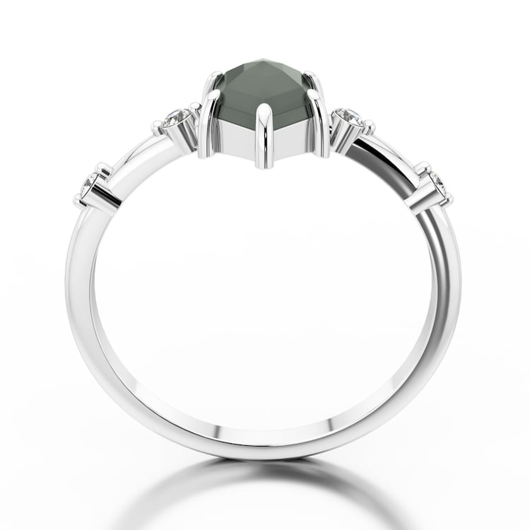 Goldring mit Hexagon Salt and Pepper Diamant Annika 93747