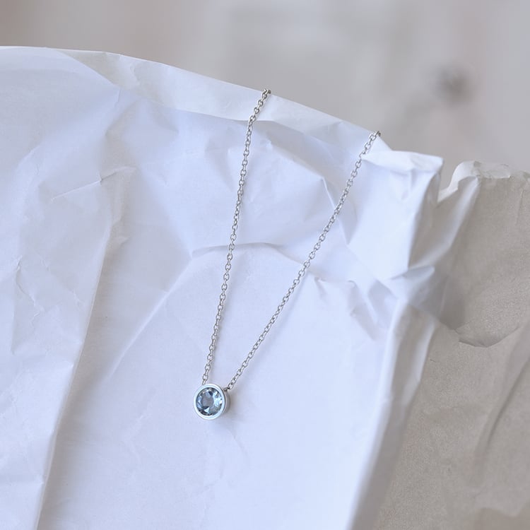 Halskette aus Platin mit Aquamarin Jonie 71384