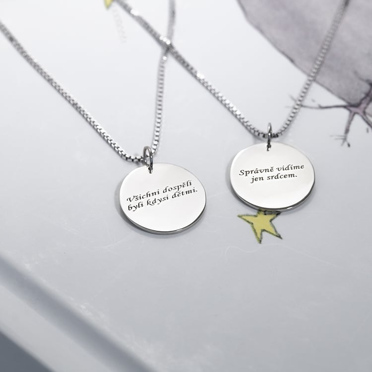 Silberanhänger mit Prinz und Fuchs und Gravur Ihrer Wahl 122627