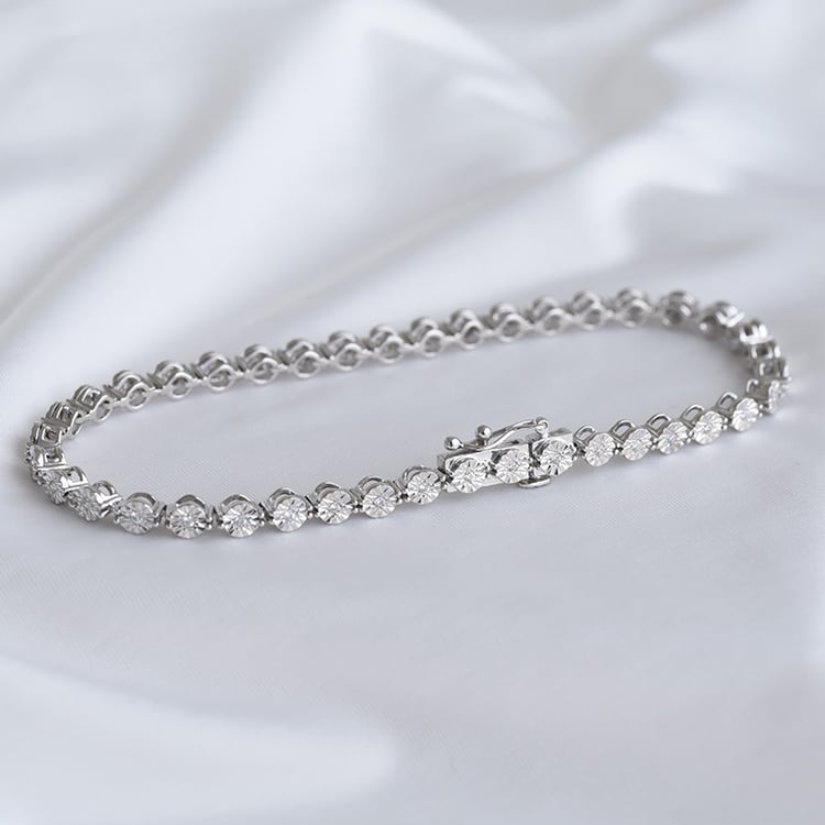 Silbernes Armband mit funkelnden Lab Grown Diamanten Jago 108033