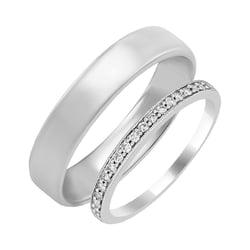 Eternity Ring mit Moissaniten und ein großer Komfortring Minke