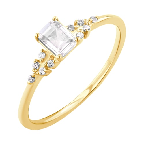 Verlobungsring mit einem Diamanten in Emerald-Form Adva