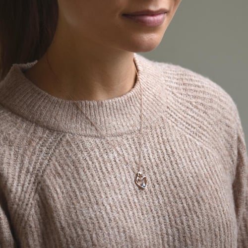 Anhänger Mutter und Kind mit Aquamarine und Diamant Ella