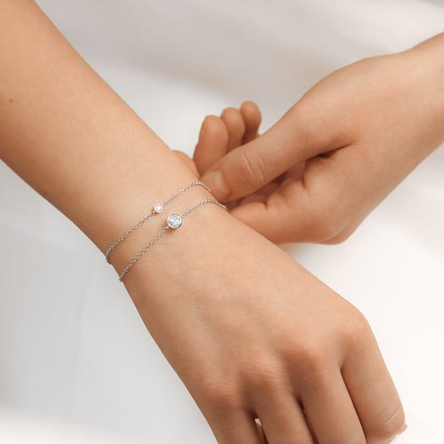 Silbernes Armband mit weißem Topas Arleth