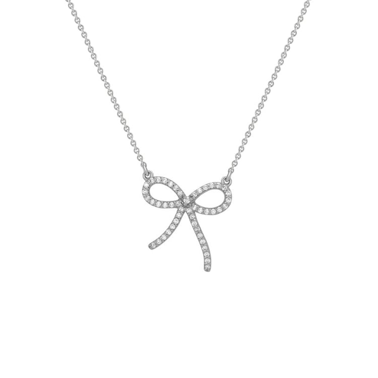 Schleife Halskette mit Diamanten 37495