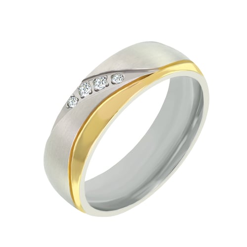 Eheringe aus mehrfarbihen Gold mit Diamanten Muze