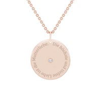 Silberner Anhänger mit Zitat und Diamant Janet