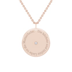 Silberner Anhänger mit Zitat und Diamant Janet