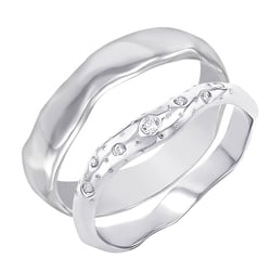 Unregelmäßige Eheringe aus Gold mit Diamanten Parnell