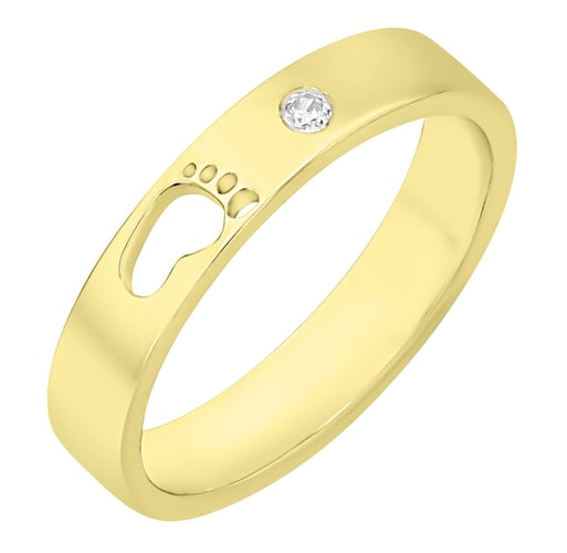Silberring mit Gravur und Lab Grown Diamant Anaya