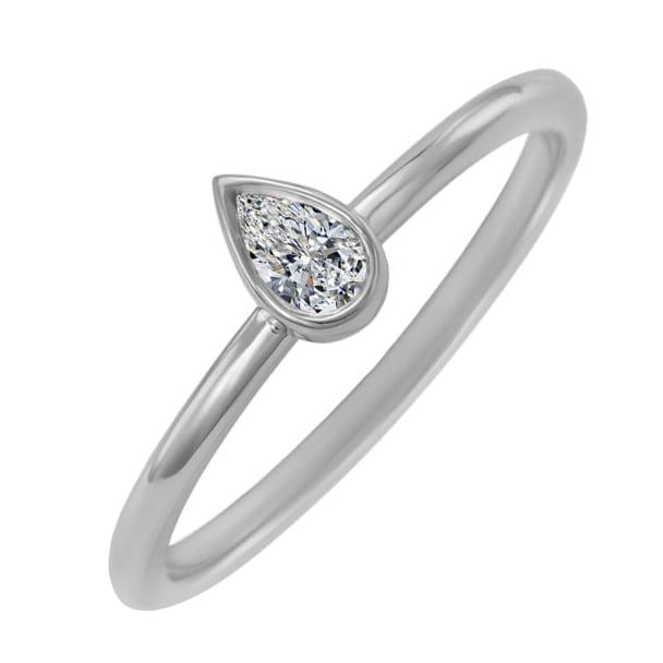 Goldring mit Birneschiff Diamant Oliax