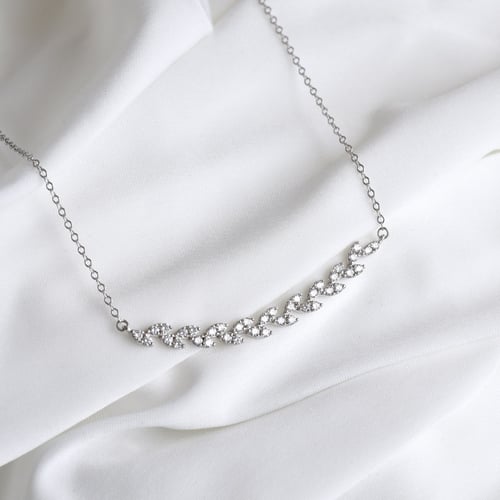 Diamantkette in Blattform Ophelia