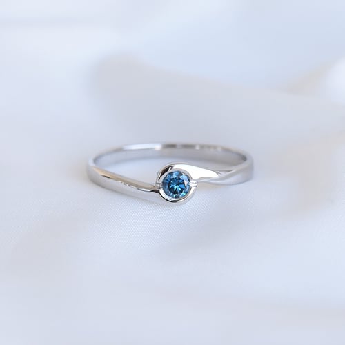 Verlobungsring mit blauem Diamant Zanzo