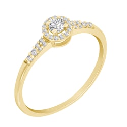 Goldener Halo Ring mit Lab Grown Diamanten Mourise