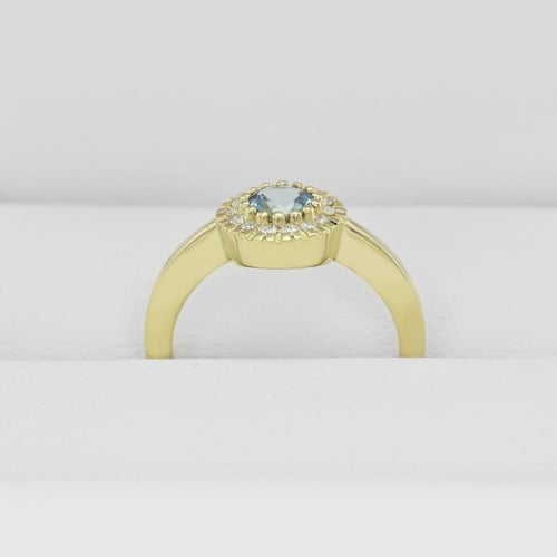 Goldener Verlobungsring mit Aquamarin Tafne