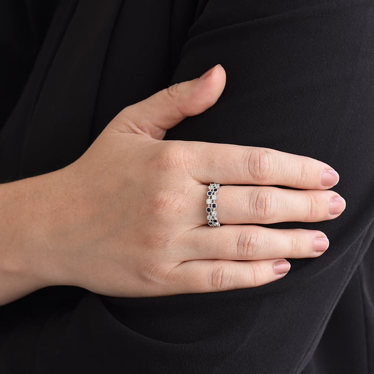 Eleganter Eternity-Ring mit Saphiren und Diamanten Sissie 85735