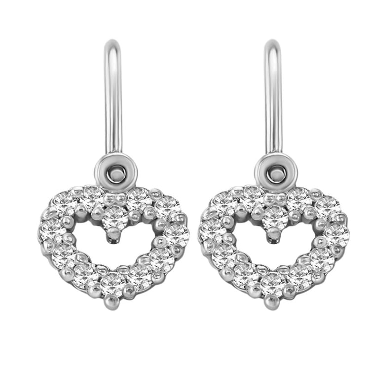 Goldene Kinderohrringe in Herzform mit Lab Grown Diamanten Adeliza 145030