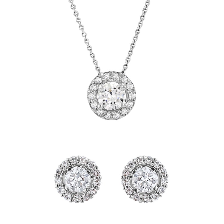 Halo-Schmuckset mit IGI-zertifizierten 0.30 ct Lab Grown Diamanten Cian