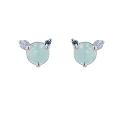 Ohrstecker mit Aquamarin, Mondstein und blauem Diamanten Turgay