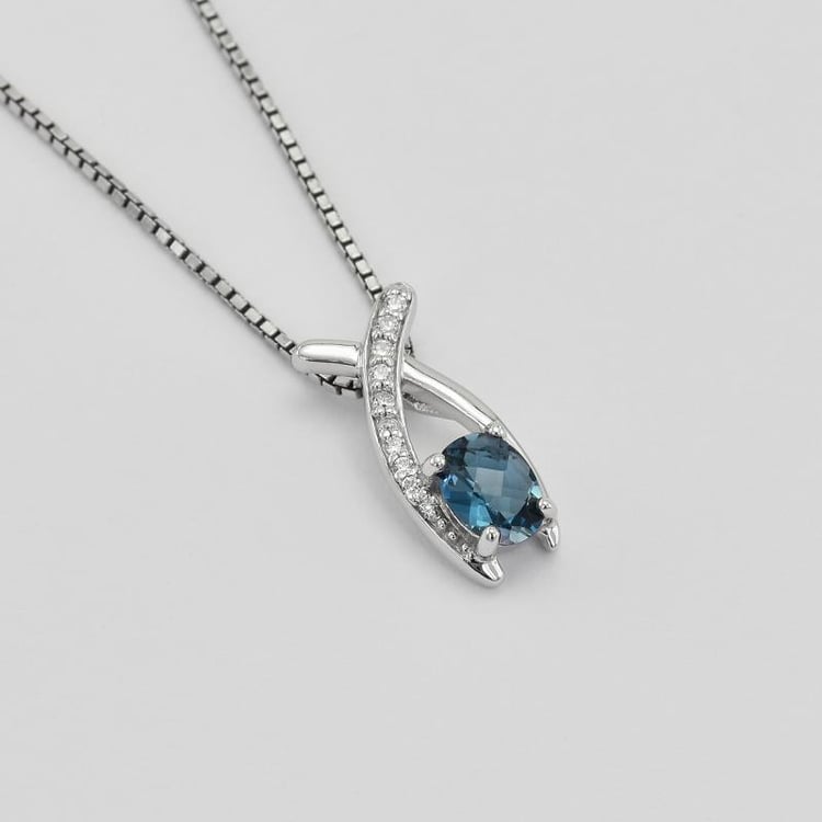 Anhänger in Silber mit Topas und Zirkonia 40309