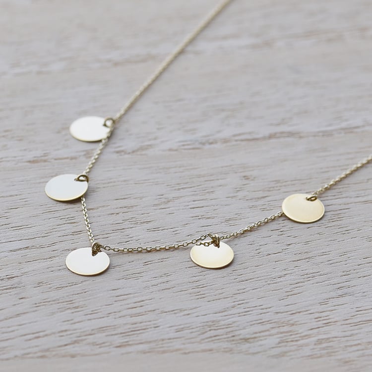 Minimalistische goldene Halskette mit Münzen Honor 67723