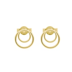 Goldene Ohrstecker mit zwei Ringen Signife