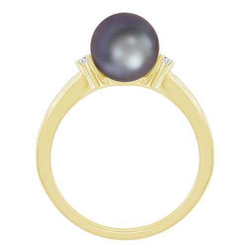 Goldring mit Perle und Diamanten Alisha