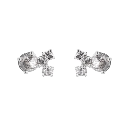 Cluster-Ohrringe mit Salt and Pepper Diamanten Kerrie