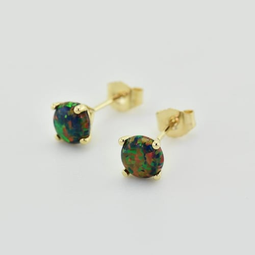 Schwarzes Schmuckset mit Opalen aus Gold Vanna