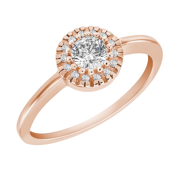 Verlobungsset mit Halo Ring und Diamanten Lieta 24357