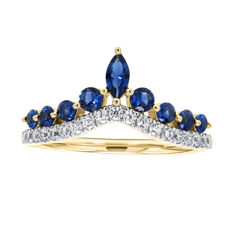 Luxuriöser Goldring mit Saphiren und Naturdiamanten Richa