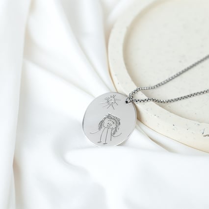 Personalisierter Anhänger mit Kinderzeichnung Drawing