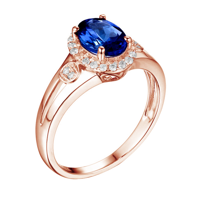 Goldring mit Tansanit und Diamanten Rhona 82369