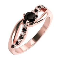 Verlobungsdiamant mit schwarzen und weißen Diamanten Ewie