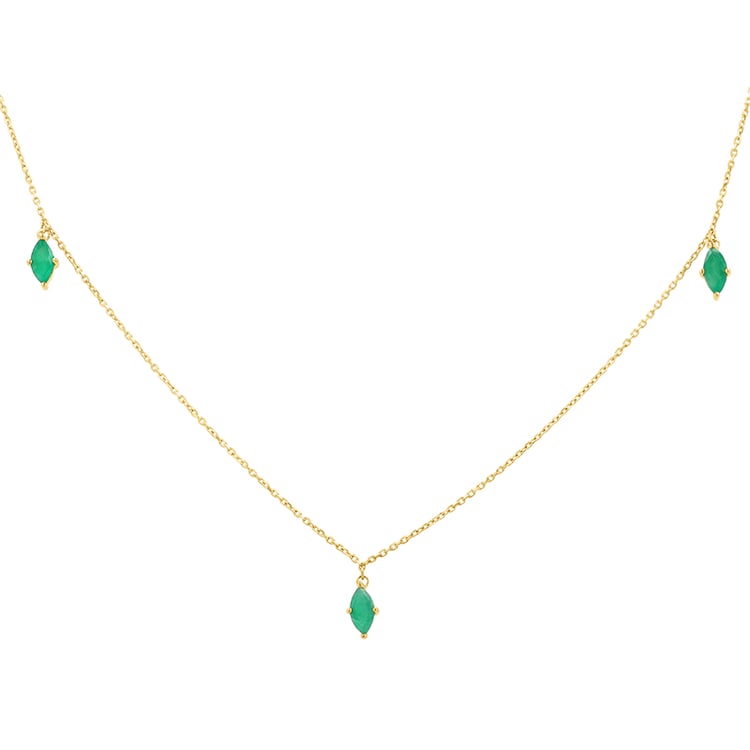 Goldene Kette mit brasilianischen Smaragden