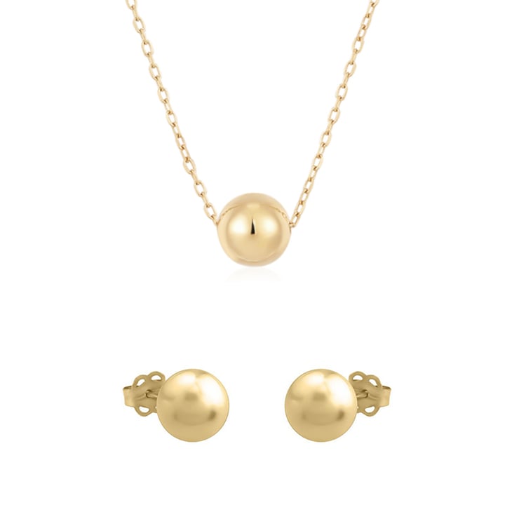 Goldenes Schmuckset mit Kugeln