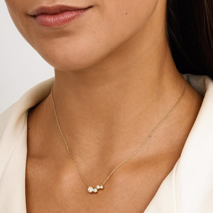 Moderne silberne Halskette mit Lab Grown Diamanten Viola 163184