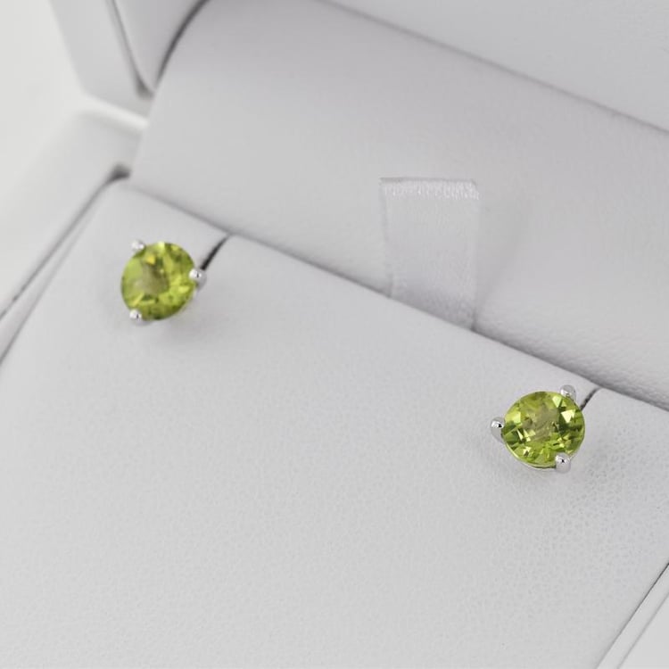 Goldene Ohrringe mit Olivinen Remie 27136