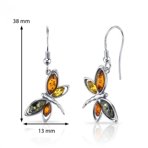 Bernsteinschmuck im Set mit Schmetterlingen Emory
