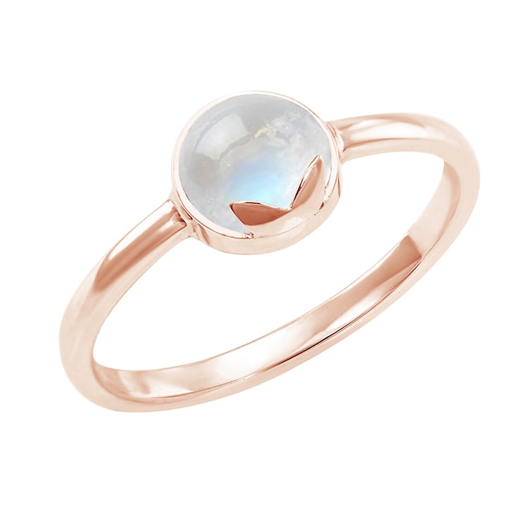 Goldener Ring mit Cabochon Mondstein Yana 95534