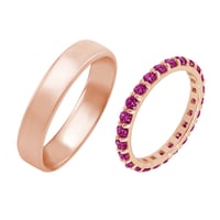 Eternity Ehering mit Rubinen und Herren Komfort Ring Brites