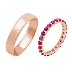 Eternity Ehering mit Rubinen und Herren Komfort Ring Brites