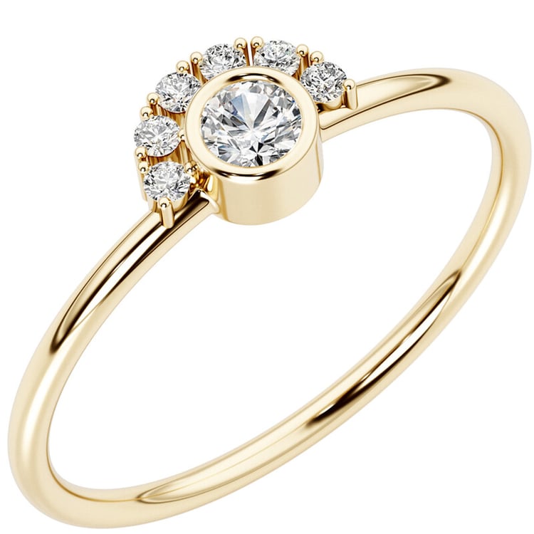 Ring mit einem halben Halo mit Diamanten Jorg 152316