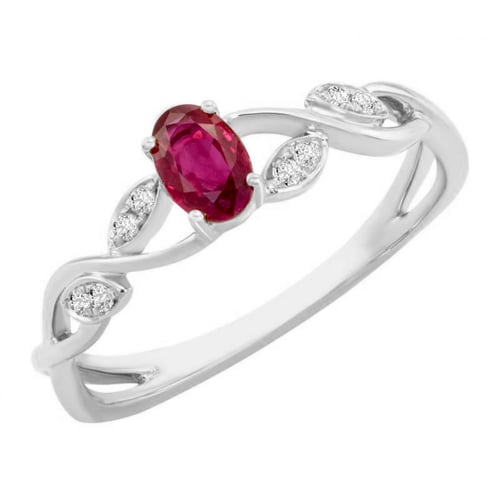Goldener Rubinring mit Diamanten Ada