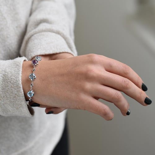 Goldenes Armband mit Topasen und Amethyst Heady