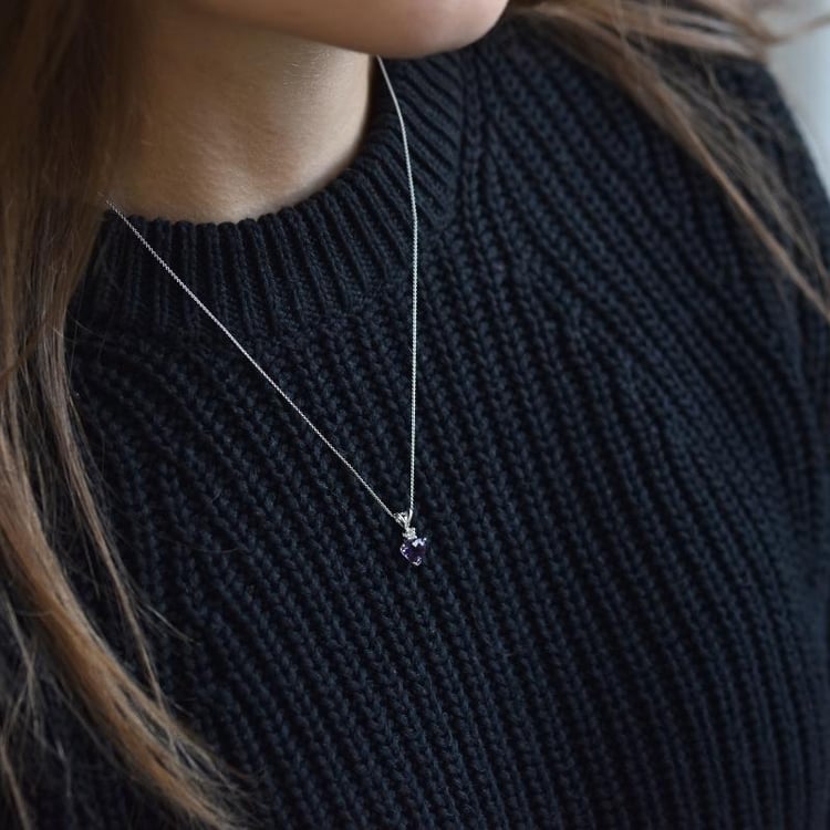 Goldkette mit Amethystanhänger 36959