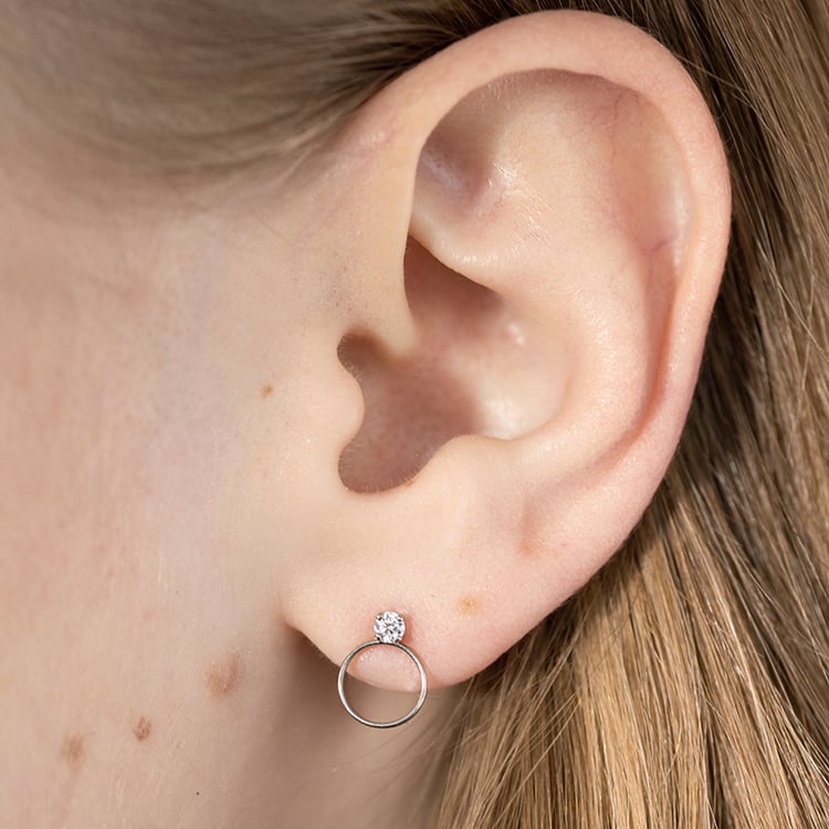 Goldene minimalistische Ohrringe mit Zirkonia Milla 119828